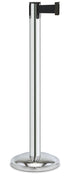 Contempo Portable Retractable Belt Stanchion - CL - Chrome - 12" Rounded