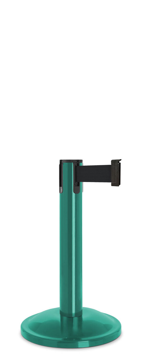 Contempo Exhibit Post | 24 in Retractable Belt Stanchion - CS - Custom - 12" Rounded