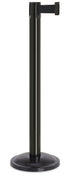Contempo Portable Retractable Belt Stanchion - GB - Gloss Black - 12" Rounded
