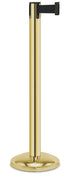 Contempo Portable Retractable Belt Stanchion - GD - Gold - 12" Rounded