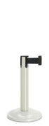 Contempo Exhibit Post | 24 in Retractable Belt Stanchion - LW - Lavi White - 12" Rounded