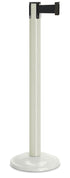 Contempo Portable Retractable Belt Stanchion - LW - Lavi White - 12" Rounded