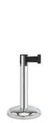 Contempo Exhibit Post | 24 in Retractable Belt Stanchion - PO - Polished Stainless - 12" Rounded