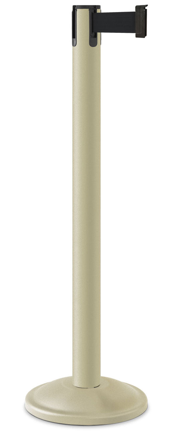 Contempo Portable Retractable Belt Stanchion - PS - Pacific Sand - 12" Rounded