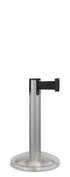 Contempo Exhibit Post | 24 in Retractable Belt Stanchion - SA - Satin - 12" Rounded