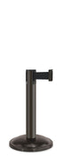Contempo Exhibit Post | 24 in Retractable Belt Stanchion - SB - Statuary Bronze - 12" Rounded