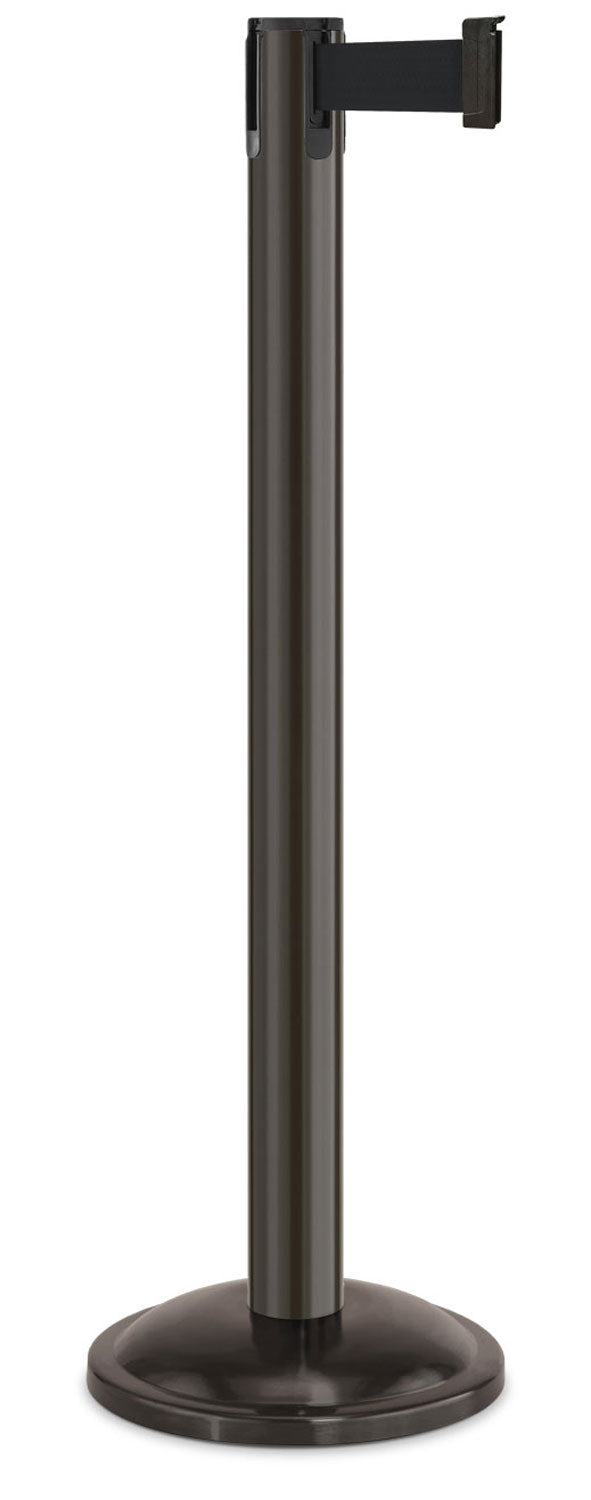 Contempo Portable Retractable Belt Stanchion - SB - Statuary Bronze - 12" Rounded