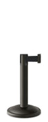 Contempo Exhibit Post | 24 in Retractable Belt Stanchion - WB - Wrinkle Black - 12" Rounded