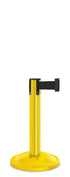 Contempo Exhibit Post | 24 in Retractable Belt Stanchion - YL - Yellow - 12" Rounded