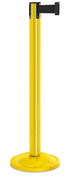 Contempo Portable Retractable Belt Stanchion - YL - Yellow - 12" Rounded