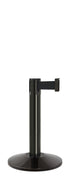 Contempo Exhibit Post | 24 in Retractable Belt Stanchion - GB - Gloss Black - 14" Sloped