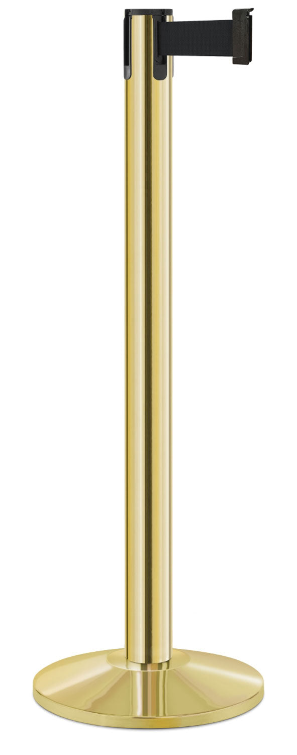 Contempo Portable Retractable Belt Stanchion - GD - Gold - 14" Sloped