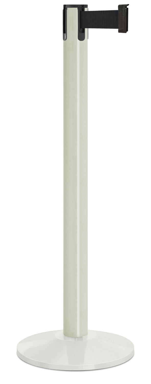 Contempo Portable Retractable Belt Stanchion - LW - Lavi White - 14" Sloped