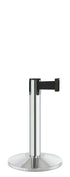 Contempo Exhibit Post | 24 in Retractable Belt Stanchion - PO - Polished Stainless - 14" Sloped