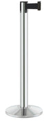 Contempo Portable Retractable Belt Stanchion - PO - Polished Stainless - 14" Sloped