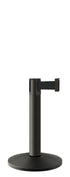 Contempo Exhibit Post | 24 in Retractable Belt Stanchion - WB - Wrinkle Black - 14" Sloped