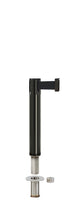 Contempo Exhibit Post | 24 in Retractable Belt Stanchion - GB - Gloss Black - Floor Socket