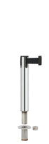 Contempo Exhibit Post | 24 in Retractable Belt Stanchion - PO - Polished Stainless - Floor Socket