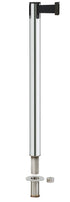 Contempo Removable Retractable Belt Stanchion - PO - Polished Stainless - Floor Socket