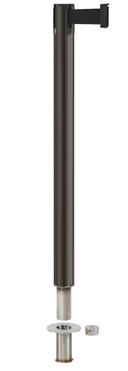 Contempo Removable Retractable Belt Stanchion - SB - Statuary Bronze - Floor Socket