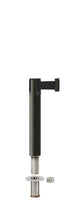 Contempo Exhibit Post | 24 in Retractable Belt Stanchion - WB - Wrinkle Black - Floor Socket