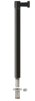 Contempo Removable Retractable Belt Stanchion - WB - Wrinkle Black - Floor Socket