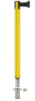 Contempo Removable Retractable Belt Stanchion - YL - Yellow - Floor Socket