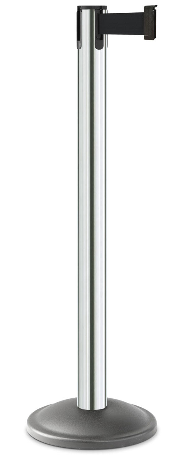 Basic Black Stanchion | Retractable Belt - CL - Chrome