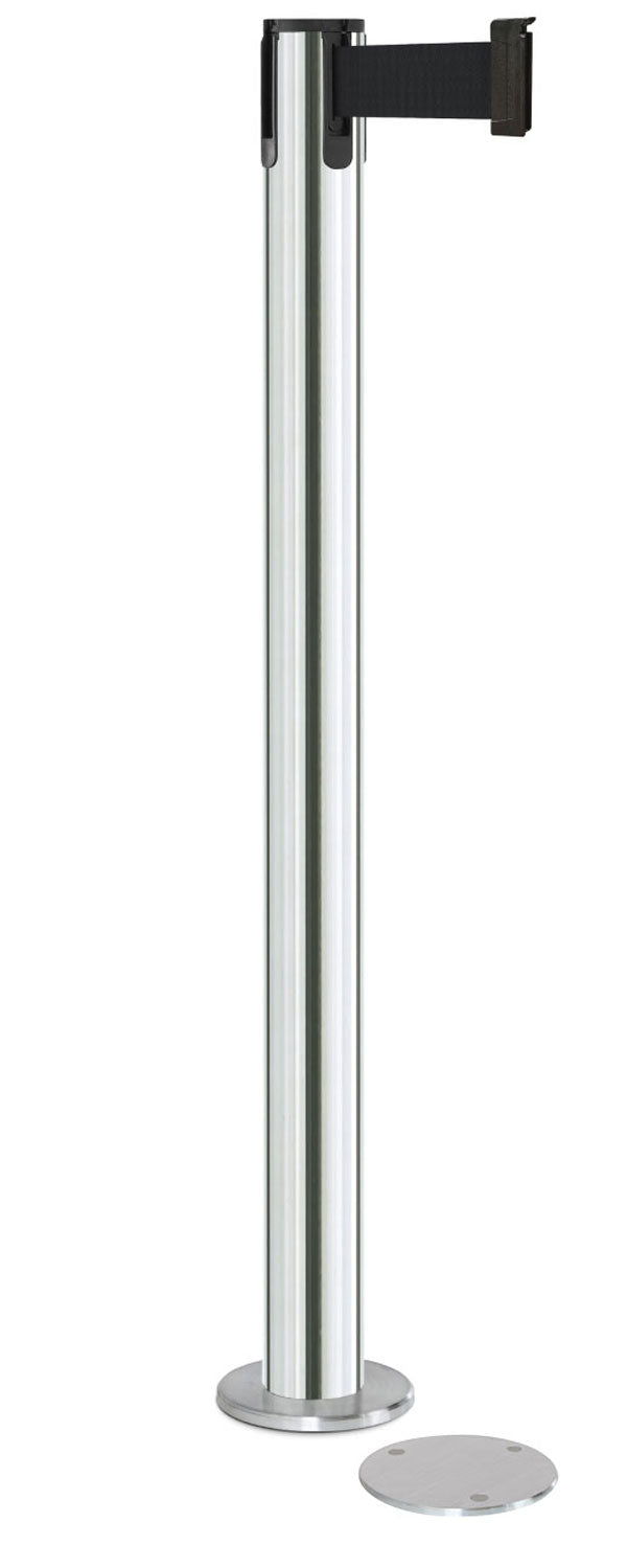 Contempo Magnetic Retractable Belt Stanchion - CL - Chrome - 5.5" Carpet Magnetic