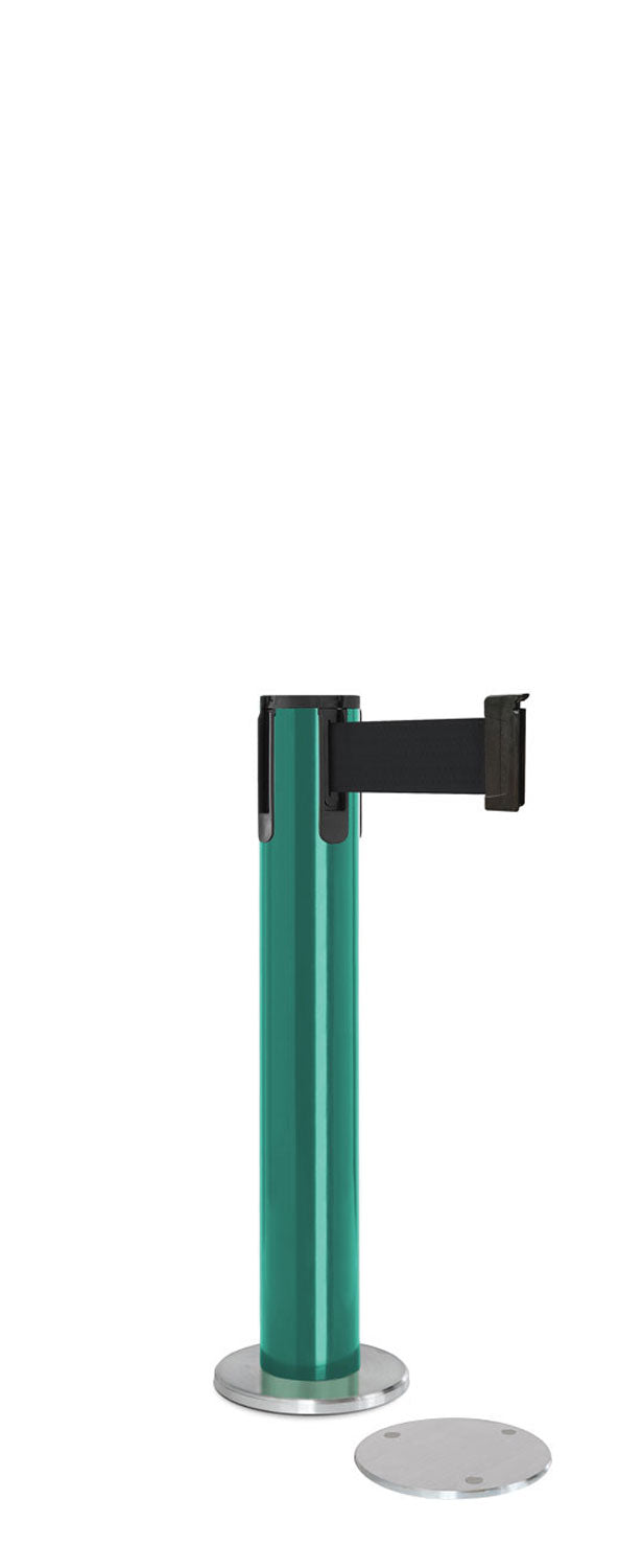 Contempo Exhibit Post | 24 in Retractable Belt Stanchion - CS - Custom - 5.5" Carpet Magnetic