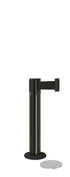 Contempo Exhibit Post | 24 in Retractable Belt Stanchion - GB - Gloss Black - 5.5" Carpet Magnetic