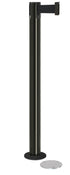 Contempo Magnetic Retractable Belt Stanchion - GB - Gloss Black - 5.5" Carpet Magnetic