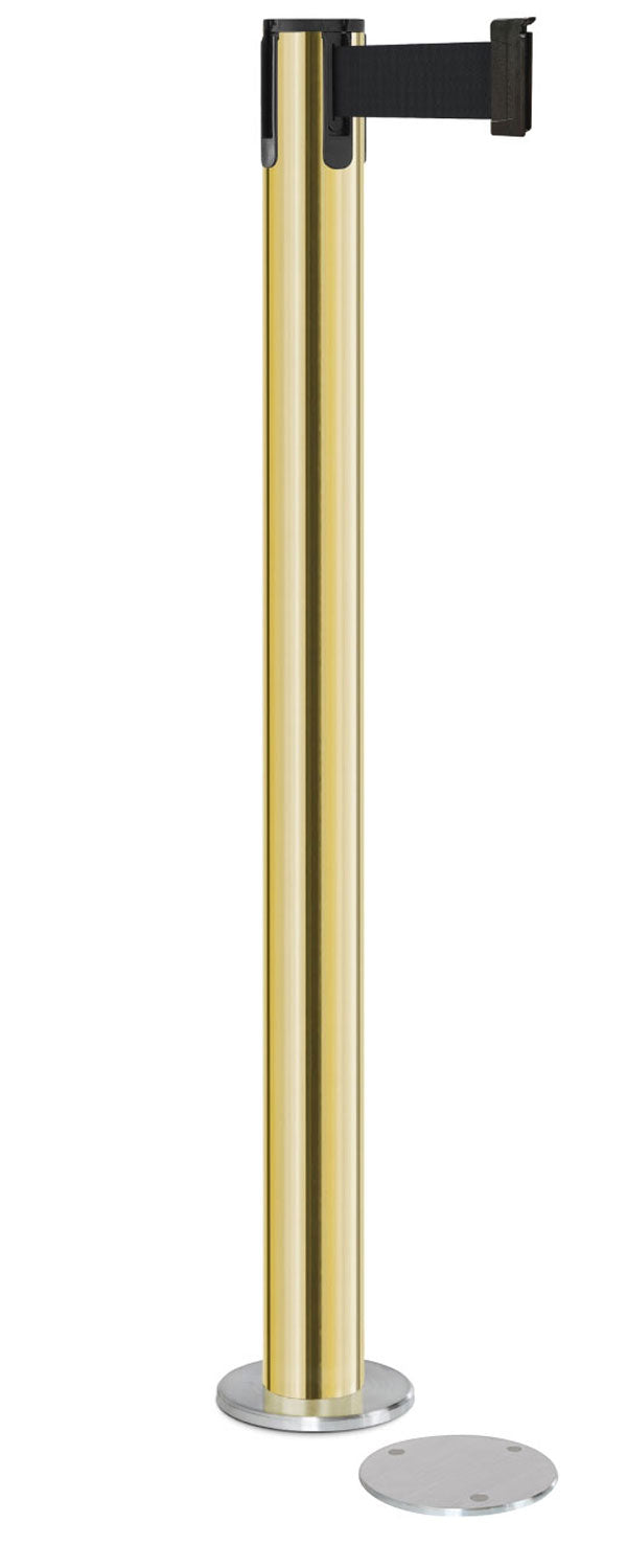 Contempo Magnetic Retractable Belt Stanchion - GD - Gold - 5.5" Carpet Magnetic