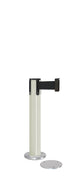 Contempo Exhibit Post | 24 in Retractable Belt Stanchion - LW - Lavi White - 5.5" Carpet Magnetic