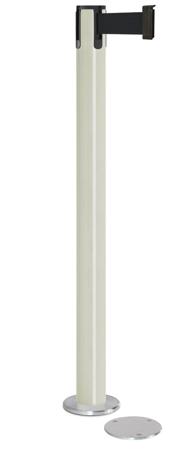 Contempo Magnetic Retractable Belt Stanchion - LW - Lavi White - 5.5" Carpet Magnetic
