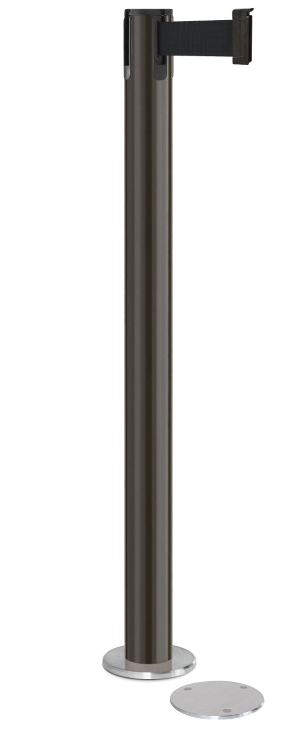 Contempo Magnetic Retractable Belt Stanchion - SB - Statuary Bronze - 5.5" Carpet Magnetic
