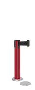 Contempo Exhibit Post | 24 in Retractable Belt Stanchion - TR - Torch Red - 5.5" Carpet Magnetic