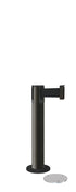 Contempo Exhibit Post | 24 in Retractable Belt Stanchion - WB - Wrinkle Black - 5.5" Carpet Magnetic
