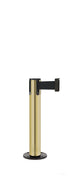 Contempo Exhibit Post | 24 in Retractable Belt Stanchion - BG - Brushed Gold - Black Permanent