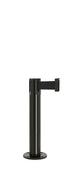 Contempo Exhibit Post | 24 in Retractable Belt Stanchion - GB - Gloss Black - Black Permanent