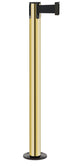Contempo Permanent Retractable Belt Stanchion - GD - Gold - Black Permanent