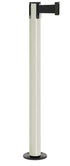Contempo Permanent Retractable Belt Stanchion - LW - Lavi White - Black Permanent