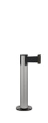 Contempo Exhibit Post | 24 in Retractable Belt Stanchion - SA - Satin - Black Permanent