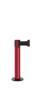 Contempo Exhibit Post | 24 in Retractable Belt Stanchion - TR - Torch Red - Black Permanent