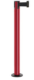 Contempo Permanent Retractable Belt Stanchion - TR - Torch Red - Black Permanent