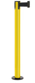 Contempo Permanent Retractable Belt Stanchion - YL - Yellow - Black Permanent