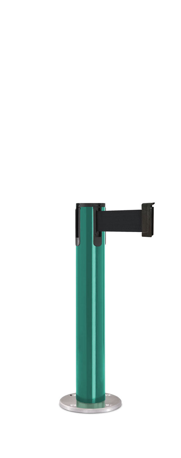Contempo Exhibit Post | 24 in Retractable Belt Stanchion - CS - Custom - Satin Permanent