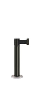 Contempo Exhibit Post | 24 in Retractable Belt Stanchion - GB - Gloss Black - Satin Permanent