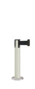 Contempo Exhibit Post | 24 in Retractable Belt Stanchion - LW - Lavi White - Satin Permanent