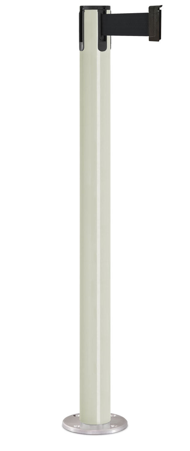 Contempo Permanent Retractable Belt Stanchion - LW - Lavi White - Satin Permanent
